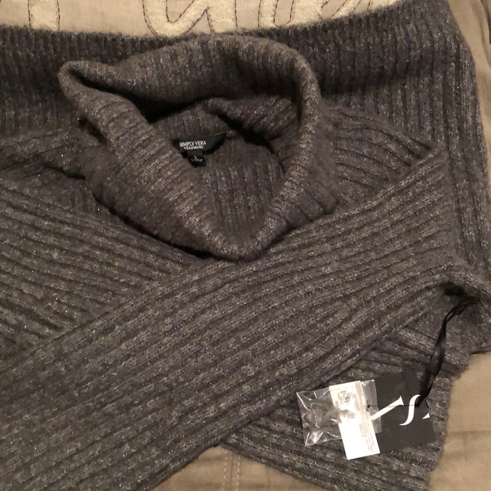 NWT Simply Vera Wang women gray sweater size L - Picture 5 of 7